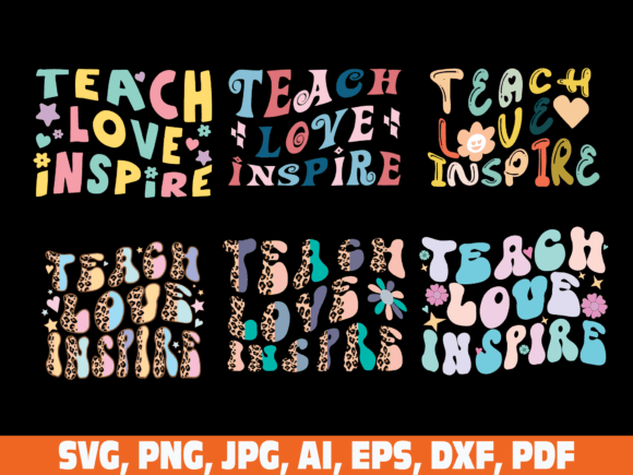 Teach Love Inspire Retro Vintage SVG PNG Review